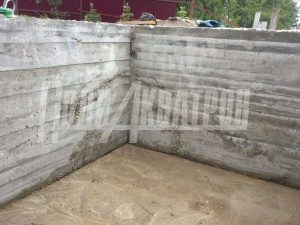 Подготовительный этап гидроизоляция ПОЛИАКВАТРОН очистка швов бетонирования стен